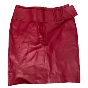 ➰vintage red leather skirt
